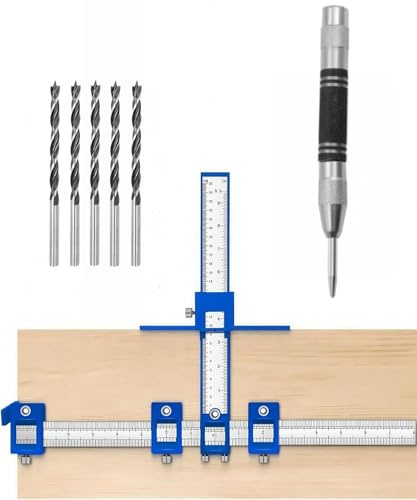 XWHLXY Cabinet Hardware Jig Tool with Centre Punch & 5 Bits
