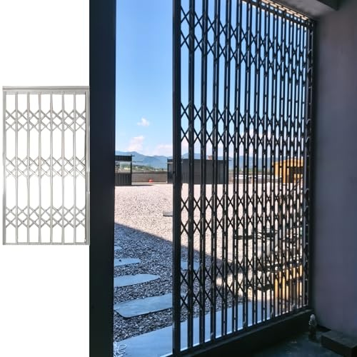 Fenstergitter Einbruchschutz Klappbarer Sicherheitsriegel für Tore und Türen, Einbruchschutzgitter für Fenster, Türverriegelungen aus Metall, Fensterstopper(W75xH100cm/30x40in)