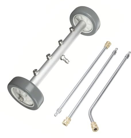 PEESHON Hochdruckreiniger, Auto Unterbodenreiniger 41cm, Grau | mit 3 Verlängerungsrohren & 1/4 Zoll Schnellanschluss, Wasserbesen Inklusive 4 Düsen, Auto Unterbodenwäsche 4000 PSI