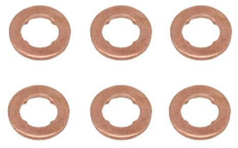 Einspritzventil Fit Für VW AMAROK ARTEON GOLF PASSAT CADDY POLO VI 2017-2021 6Pcs Kraftstoff Injektor Düse Kupfer Dichtung O-ring Kit Einspritzdüse Diesel(C)