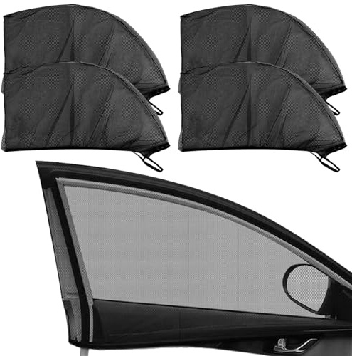 Tryagat 4 Pezzi Tendine Parasole per Fiat Panda II (169) 2003-2012, Rete per Finestrini Traspirante Protezione UV Zanzariera Auto