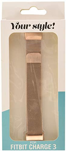 Peter Jäckel Armband für Fitbit Charge 3 Edelstahl Milanaise Rose Gold