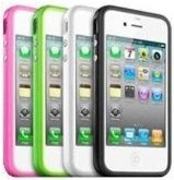 itronik® 4X Bumper für Apple iPhone 4 und 4s (1x schwarz Black, 1x weiß White, 1x pink, 1x grün Green) Bumpers Tasche Case Hülle Schale Schutzhülle