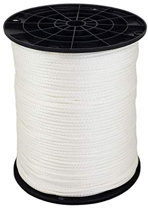 QNR 1/8 (#4) X 1000 ft Low -Stretch Solid Braid Industrial Polyester Cord. USA Made