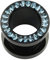 eeddoo Flesh Tunnel Plug Kristall Schwarz Edelstahl 2 mm Blauer Zirkon