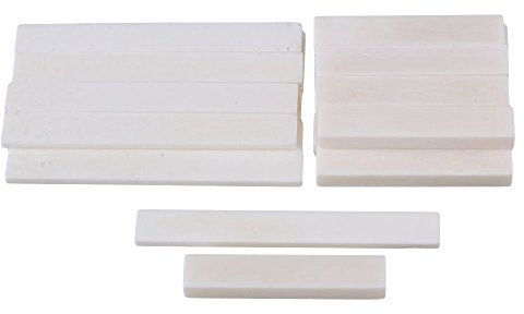 BQLZR White Blank Bone Nut and Bridge Saddle for Acoustic Guitar Classical Guitar DIY Accessories Pack of 10