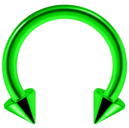 Monster Piercing 16 Gauge - 8 MM Länge Licht grün Neon eloxiertem 316L chirurgischer Stahl Circular Barbell mit Kegel Septum Piercing