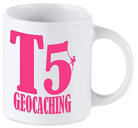 Tasse T5 Geocaching, Keramik, Rosa