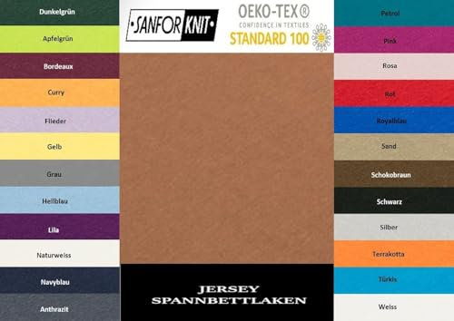 EXKLUSIV HEIMTEXTIL Jersey Spannbettlaken 180-200 x 200 cm Nougat