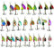 LSHEL 30pcs Spinner Set Cucharillas Pesca para Lucio Perca Trucha
