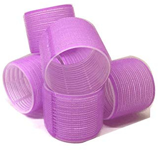 THE UM24 6 Pack Super Jumbo Self Grip Hair Rollers Pro Salon Hairdressing - Big Curlers Create Volume For Long Hair (Purple)