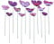 SM SunniMix 12er/Pack Gartenstecker Schmetterlinge der Hingucker auf Ihrer Terrasse/Blumenbeet/Garten/Balkon/Blumenkopf, Lila