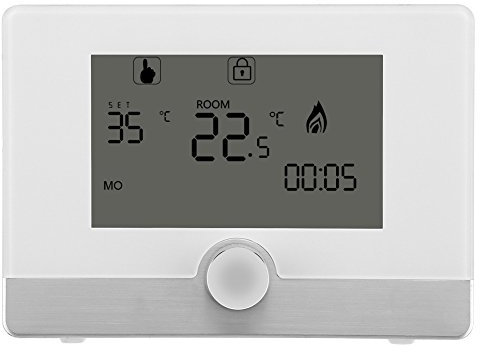 Thermostat numérique programmable pour Chauffage Mural de la chaudière à gaz 5 A (Blanc).