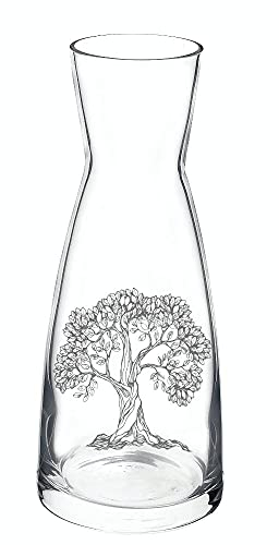 Geschenke-Macher Karaffe Krug graviert mit Baum graviert mit wahlweise Name oder Lebenselixier (Baum)