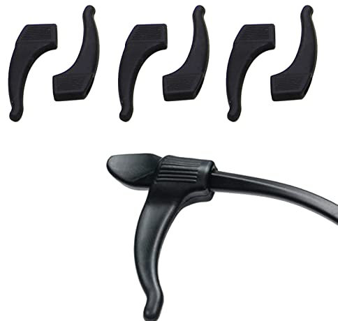 SZXMDKH 3 Pairs Anti-Slip Ear Hook Grip Glasses Accessories Ear Hook Eyeglass Temple Tip for Sunglasses and Glasses (Black)