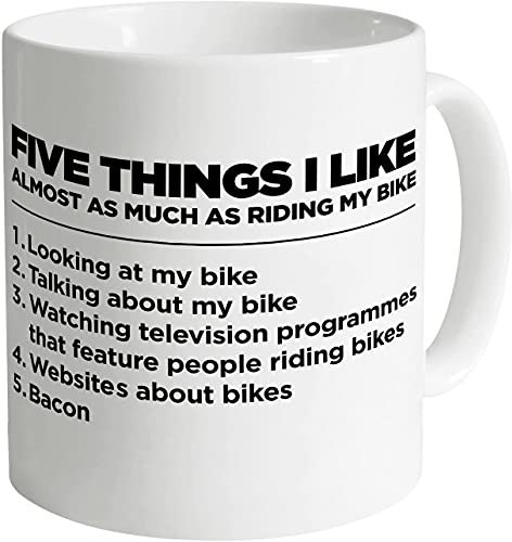5 Things I Like About Riding My Bike - Ceramic Gift Mug