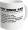 5 Things I Like About Riding My Bike - Ceramic Gift Mug