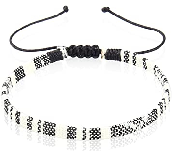 Surfer Fußband Schwarz Weiß Damen und Herren Bunt I Wasserfester Stoff I Fussband größenverstellbar (16-32cm) I Boho Ethno Fussbänder