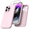 ORNARTO kompatibel mit iPhone 14 Pro Hülle 6,1 Zoll 2022, mit 2 x Screen Schutzfolien flüssigem Silikon Gel Ruber Case Rundumschutz Stoßfeste Handyhülle Rosa