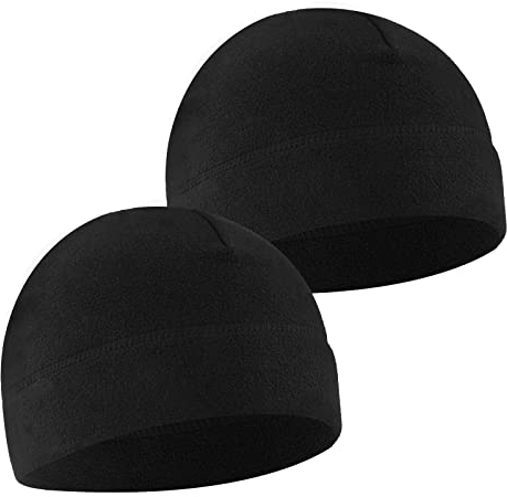 Sibba 2 Stück Herren Totenkopf Kappe Weicher Samt Beanie Mütze Winter Warm Winddicht Kappe Outdoor Radfahren Laufmützen für Damen Herren Schwarz, Schwarz