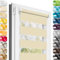Estika Doppelrollo Klemmfix ohne Bohren - 90 cm x 120 cm - Cremefarbe - 27 Stofffarben, Tag und Nacht Duo Rollo, Rollos für Fenster ohne Bohren, Fenster Sichtschutz (90 cm Stoffbreite)