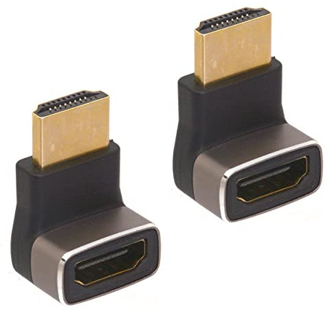 8K HDMI Extender Adapter, 270 Degree Angle HDMI 2.1 Version Male to Female Extension Connector Coupler, Support 8K@60Hz, 4K@120Hz HDR, for TV Projector Laptop PC,2 Pcs (270 Degree)