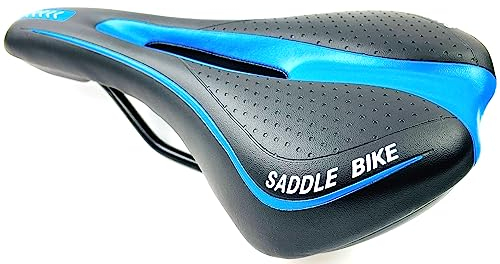 Hallenwerk BLAU mit SCHWARZ Gel Fahrradsitz Fahrradsattel Fahrrad Sattel Mountainbike Rennrad Tourensattel Atmungsaktiv Ergonomisch