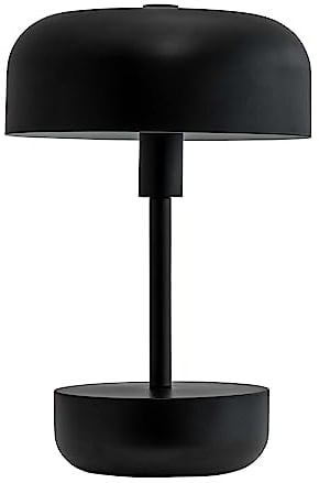 Dyberg Larsen Haipot Tischlampe Kabellos Schwarz | LED Lampe Dänischen Design Wiederaufladbare | Schreibtischlampe ohne leuchtmittel | LED Tischleuchte Kabellos 8 Stunden Akkulaufzeit