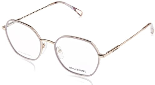 Zadig&Voltaire Unisex Eyeglass Frame Vzv384v Shiny Light Gold 51/19/135 Women Sunglasses, 0594 ORO Chiaro Lucido, 51