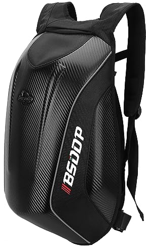 BSTCAR Reiten Rucksack große Kapazität Motorrad Rucksack wasserdicht Hartschalen-Rucksack Outdoor-Reisen Camping Radfahren (weißes Etikett)