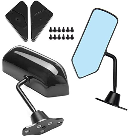 Rous 1 Pair Universal F1 Style Car Side Rearview Mirrors Door Wing Rear View Mirror for ABS Carbon Fiber Look