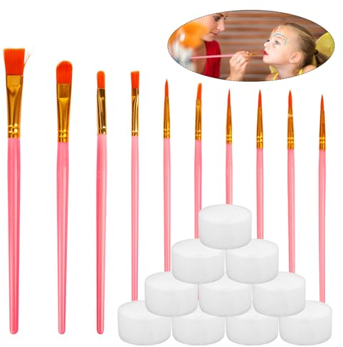 bssmmai 10 Stück Künstlerpinsel Acrylfarbe Kinderschminken Schmink Schwämmchen Malerei Ölfarben Brush Set Perfektes Detail Pinsel für Anfänger Kinder Künstler und Gemälde Liebhaber