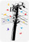 FINGERINSPIRE Stromleitungen Mast Und Vogel Malschablone 21x29.7 cm Großer Telefonmast Mit Spatz Zeichenschablone Wiederverwendbare Graffiti Thema Sprühschablone Ausgehöhlte DIY Dekorative Vorlage