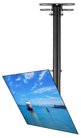 QICBYING TV Wandhalterung - TV Deckenhalterung – Verstellbarer TV Lift, Passend Für 32-65 Zoll 4K Fernseher, Teleskopierbarer, Neig- Und Schwenkbarer Flachbildschirm, Schwarz