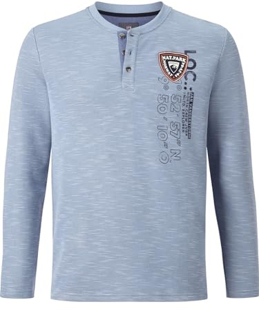 Jan Vanderstorm Herren Sweatshirt Reginald | | Serafino-Ausschnitt mit Knöpfen | reine Baumwolle | große Größen L-7XL