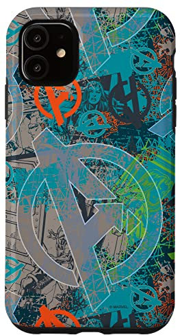 Marvel Avengers Black Widow and Iron Man Comic Book Case for iPhone 11