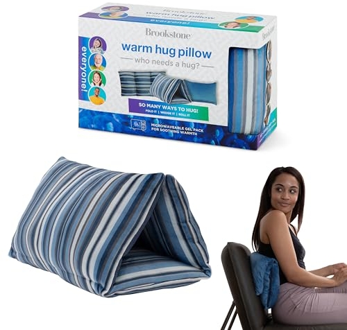 Brookstone HUG'ZZZ Soft Pillow | Microwaveable Gel Pack for Warming Sensation, Comfort & Support | Flexible Fold, Roll, or Wedge Pillow for Cozy Support | Perfect Sitting, Napping, or Hugging Pillow