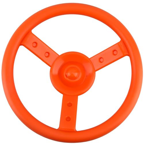 Haconba Playground Steering Wheel Accessories Plastic Swingset Steering Wheel Pirate Ship Steering Wheel Playset for Outdoor Backyard Treehouse Playground Jungle Gym (Orange)