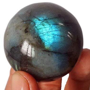 Quartz naturel 40-45 mm boule sphère pierre précieuse A + sculpté à la main cristal autel dévotion focus spirituel nettoyage métaphysique cadeau hommes femmes collecte à domicile ( Color : Labradorite