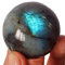 Quartz naturel 40-45 mm boule sphère pierre précieuse A + sculpté à la main cristal autel dévotion focus spirituel nettoyage métaphysique cadeau hommes femmes collecte à domicile ( Color : Labradorite