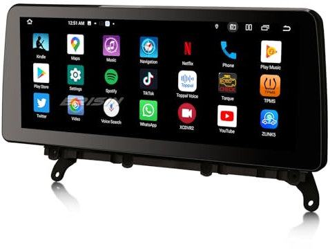 【8-Core 8GB+128GB】 Erisin 12,3 Pulgadas Android 13 Radio Coche 1 DIN Navegador GPS para BMW X3 F25 X4 F26 (2014-2017) Sistema NBT Soporta CarPlay Android Auto Bluetooth Dab+ DSP iDrive Estéreo WiFi