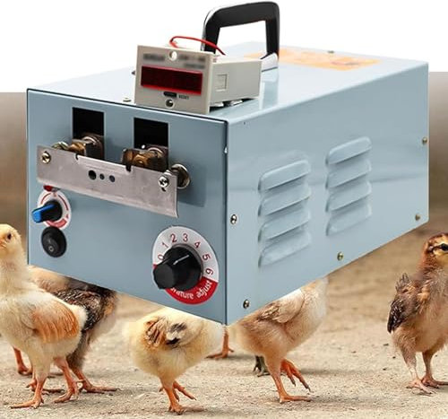 Hydravex Automatische elektrische Schnabelkürzmaschine, 250 W, Schnabelschneidewerkzeug für Hühner und Enten mit Zählwerk und 2 Klingen, tragbares Schnabelkürzgerät für Geflügel und Hühner,Chicken