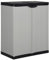 Toshilian Armoire de Rangement de Jardin, Armoire d'extérieur Armoire Basse Armoire de Rangement de Jardin 1 étagère Gris/Noir 68x40x85 cm