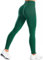 JOYSPELS Gym Leggings for Women Seamless Ruched Scrunch Bums Lifting Workout Activewear Leggings High Waist Tummy Control Yoga Pants UK Rain Forest Green M