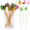 Giantree Pinchos para cócteles, 100 unidades de palillos de 12 cm para aperitivos, palillos de cóctel de madera con decoración para pinchos para aperitivos, cócteles, fiestas