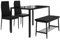 Vicco Esstisch-Set Grand, Küchentisch, Schwarz, 120 x 70 cm 4-teiliges Set