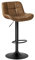 EUGAD Barhocker höhenverstellbar 360° drehbar, Barstuhl mit Rückenlehne Fußstütze, Polsterhocker mit Kunstleder, ergonomischer Hocker im Bar, Sitz 49x36 cm, aus Metall, Dunkelbraun