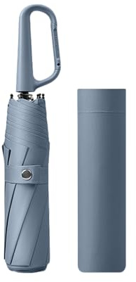erised's bifrost Faltender Regenschirm mit Karabinergriff, Beschichtungsschicht 8 Rippen Freien UV Schutz,Sonnenschutz Kleiner Sonnenschutzfür Koffer Kompakt Taschenschirm für Damen und Kinder Reise