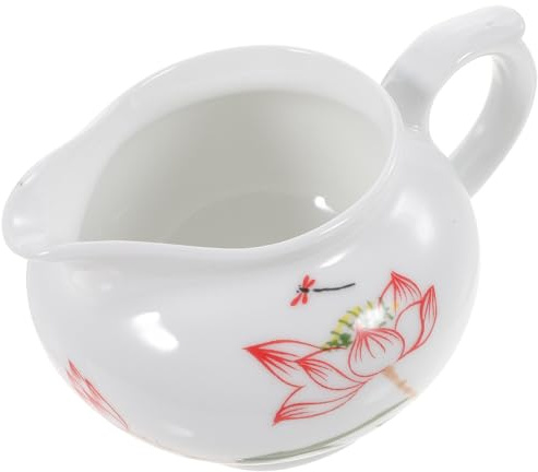 Ipetboom Jarra Salsera de Porcelana con Asa Ergonómica para Servir Crema y Salsa Elegante Diseño Azul y Blanco para Hogar y Restaurante