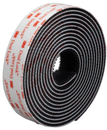 2m Klettband selbstklebend 3M Starkes Klettverschlussband (25.4mmm Breit, Schwarz, High Tech Dual Lock)